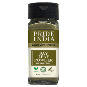 Pride of India | Bay Leaf Powder 1.7 oz (4.3 gm) Small Dual Sifter Jar | Fresh & Authentic Bay Leaf Ground | Gourmet Spice | Good for Seasoning S